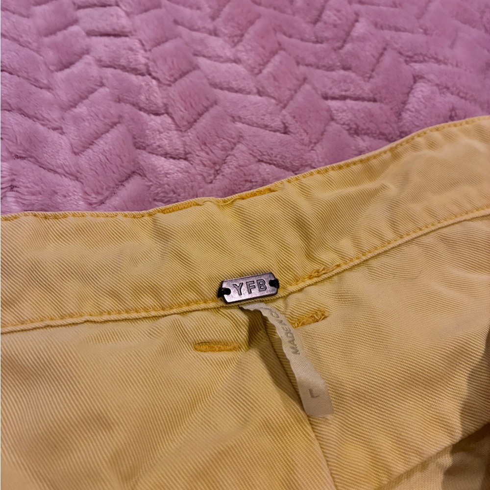 Vibrant Yellow Women's Cargo Shorts - Picture 2 of 3